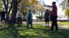 Aikido training in the park. Dave Goldberg Sensei discussing a technique
